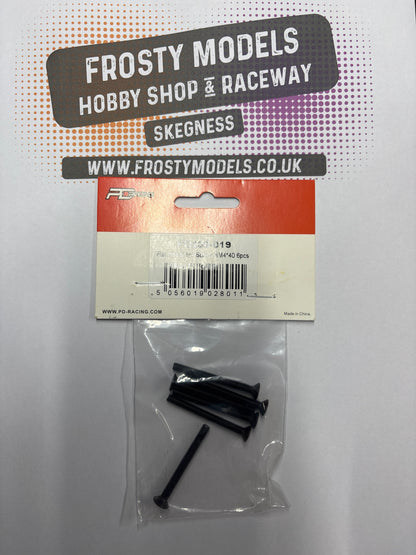 PD RACING SPARES - 1/10TH TK10 & TR10 - Flat Head Hex ScrewHM4*40   6PCS
