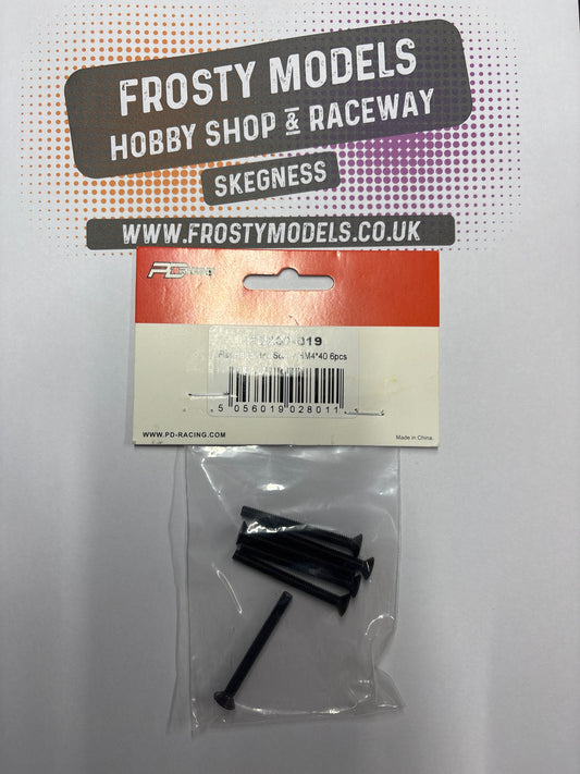 PD RACING SPARES - 1/10TH TK10 & TR10 - Flat Head Hex ScrewHM4*40   6PCS