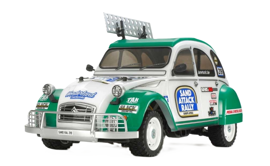 Tamiya 51617 - RC BODY CITROEN 2CV RALLY (1/10 M-Chassis size 239mm Wheel Base) - Body parts, Stickers & Masking Included