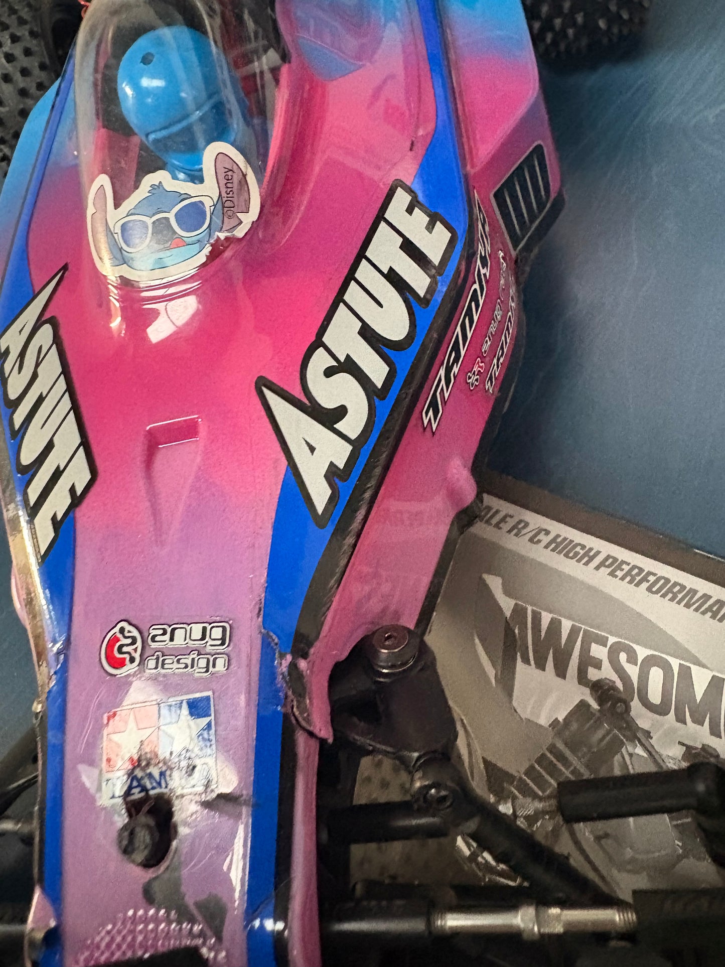 Used - TAMIYA 58697  - RC ASTUTE 2022 (TD2) - 1/10 Pro RC 2WD BUGGY PINK/BLUE(Comes with Motor & ESC - Needs Radio, Servo, Battery, Charger & ESC)