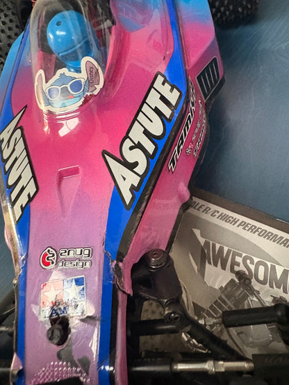 Used - TAMIYA 58697  - RC ASTUTE 2022 (TD2) - 1/10 Pro RC 2WD BUGGY PINK/BLUE(Comes with Motor & ESC - Needs Radio, Servo, Battery, Charger & ESC)