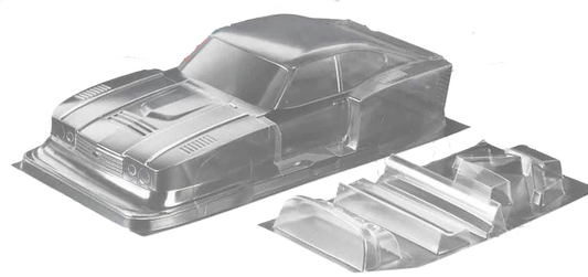 1/10 190mm Wide RC Touring Car Body Shell - Clear Lexan - Ford Capri Bodyshell Zakspeed Race Livery (258mm Wheelbase / 190mm Wide) - everything in photo included)