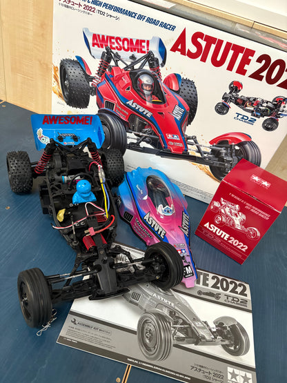 Used - TAMIYA 58697  - RC ASTUTE 2022 (TD2) - 1/10 Pro RC 2WD BUGGY PINK/BLUE(Comes with Motor & ESC - Needs Radio, Servo, Battery, Charger & ESC)