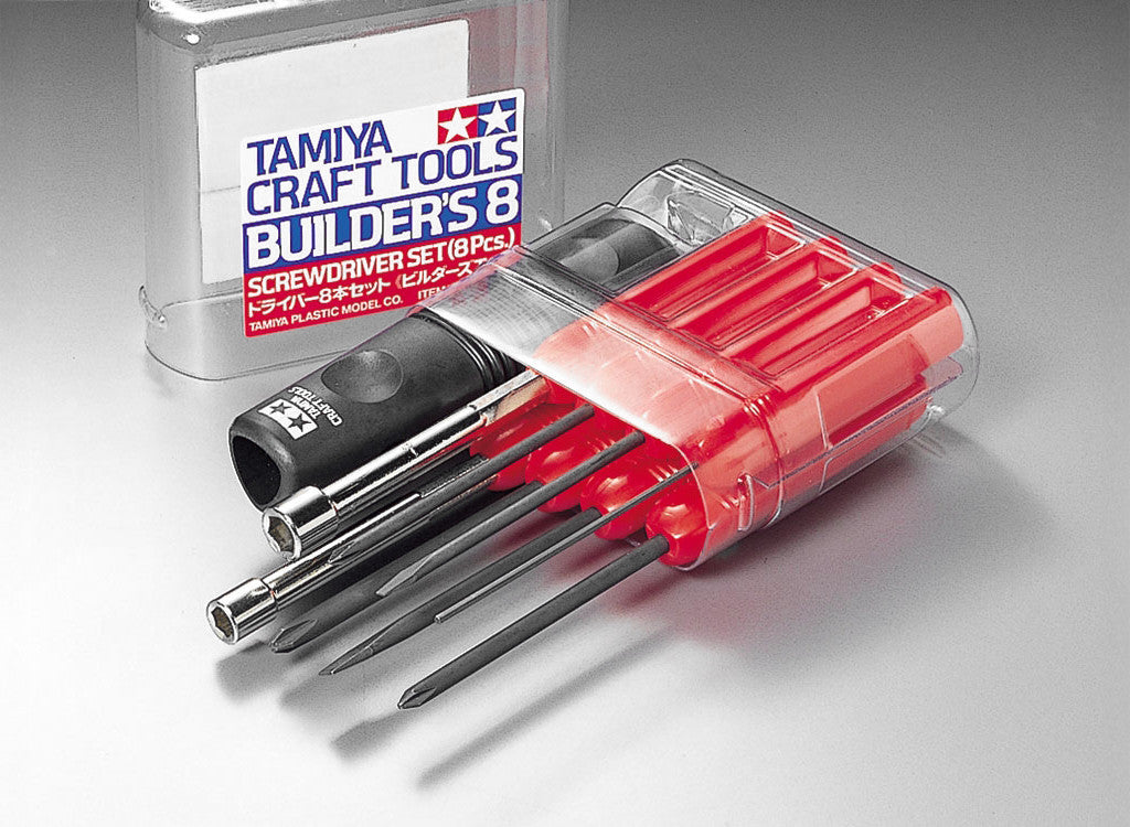 Tamiya - RC Builder's 8pc Screwdriver Set & Case - Small Set - 74023