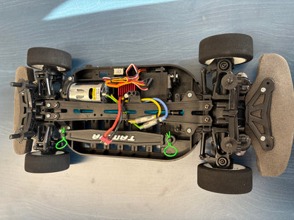 Used - Tamiya TT01E Audi R8 1/10 RC Car - with ESC, Motor, Bearings, Alloy Prop, Digital Servo (needs Radio, Battery & Charger)