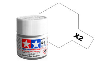 Tamiya - Acrylic Mini X-2 White - 81502 TAMIYA MINI ACRYLIC