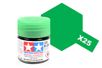 Tamiya - Acrylic Mini X-25 Clear Green - 81525 TAMIYA MINI ACRYLIC