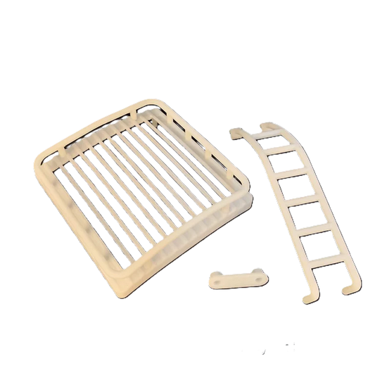 1/10 190mm Wide RC Touring Car Body Shell - Clear Lexan - VW Splitty Pick-Up Transporter  Body shell With Luggage Rack (258mm Wheelbase / 190mm Wide) - everything in photo included)