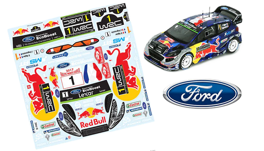 TAMIYA - (210mm) Ford Fiesta WRC Body Set in Clear Lexan - For 1/10 M-Chassis MTC (W-170mm x Wheelbase-210mmmm)