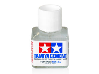 TAMIYA - 87003 LIQUID CEMENT - MODEL KIT GLUE - 40ML WITH BRUSH CAP