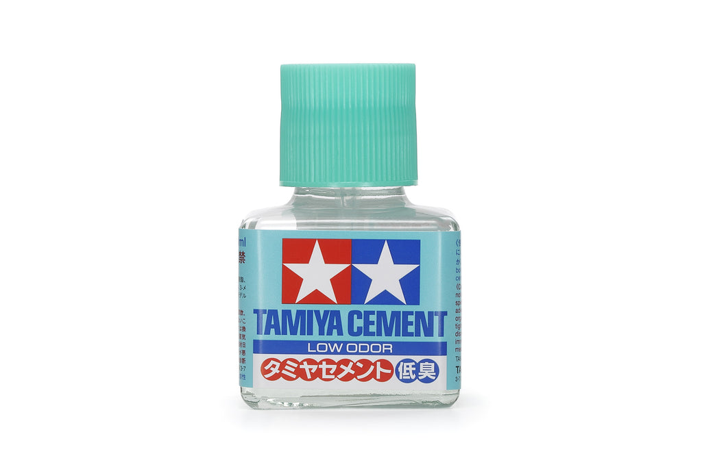 TAMIYA - 87238 Cement (Low Odour) 40ml - MODEL KIT GLUE - 40ML WITH BRUSH CAP