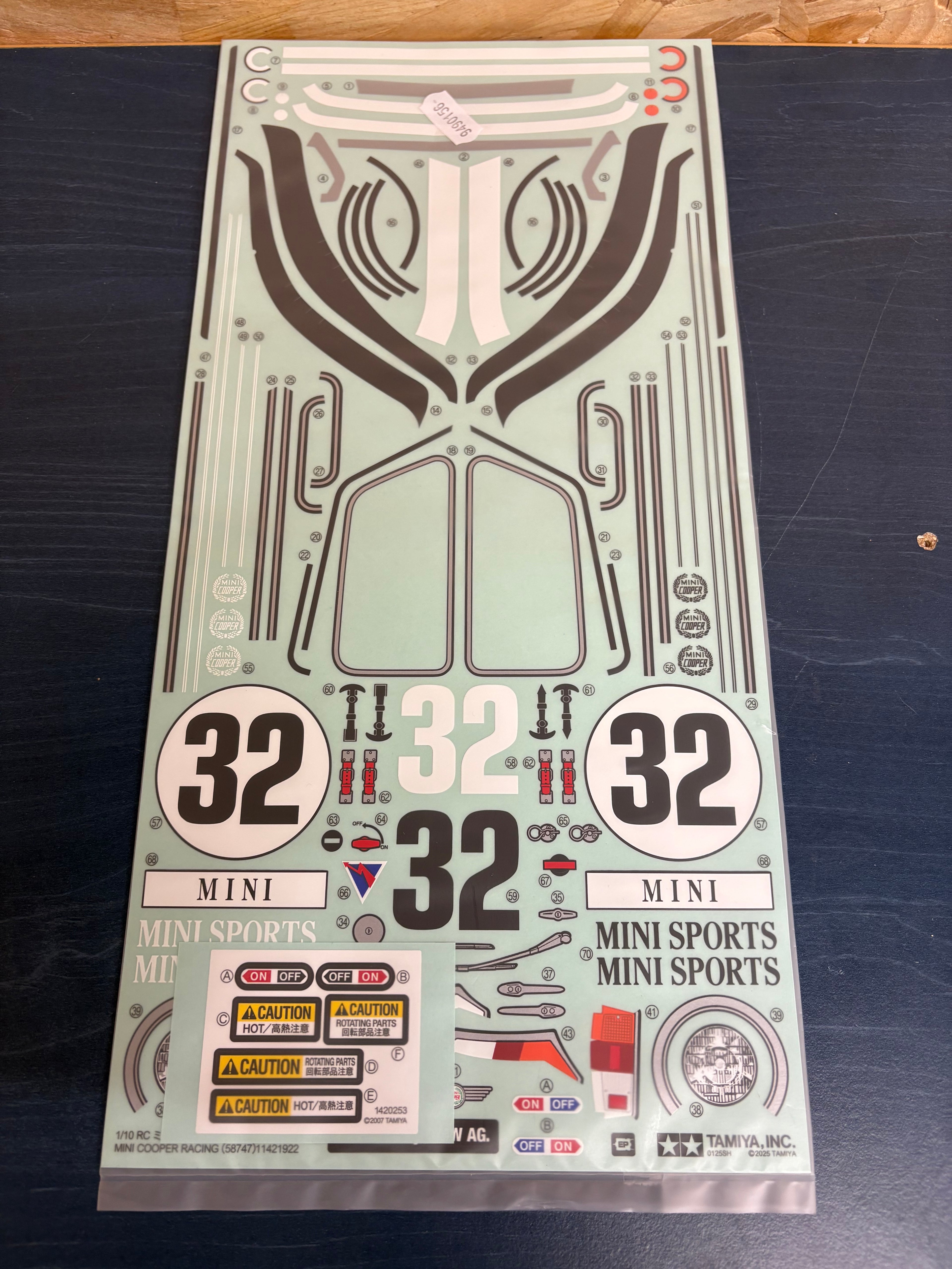 Tamiya - Mini Cooper Racing Sticker Set - 9490156 (Mini Part 1825349)
