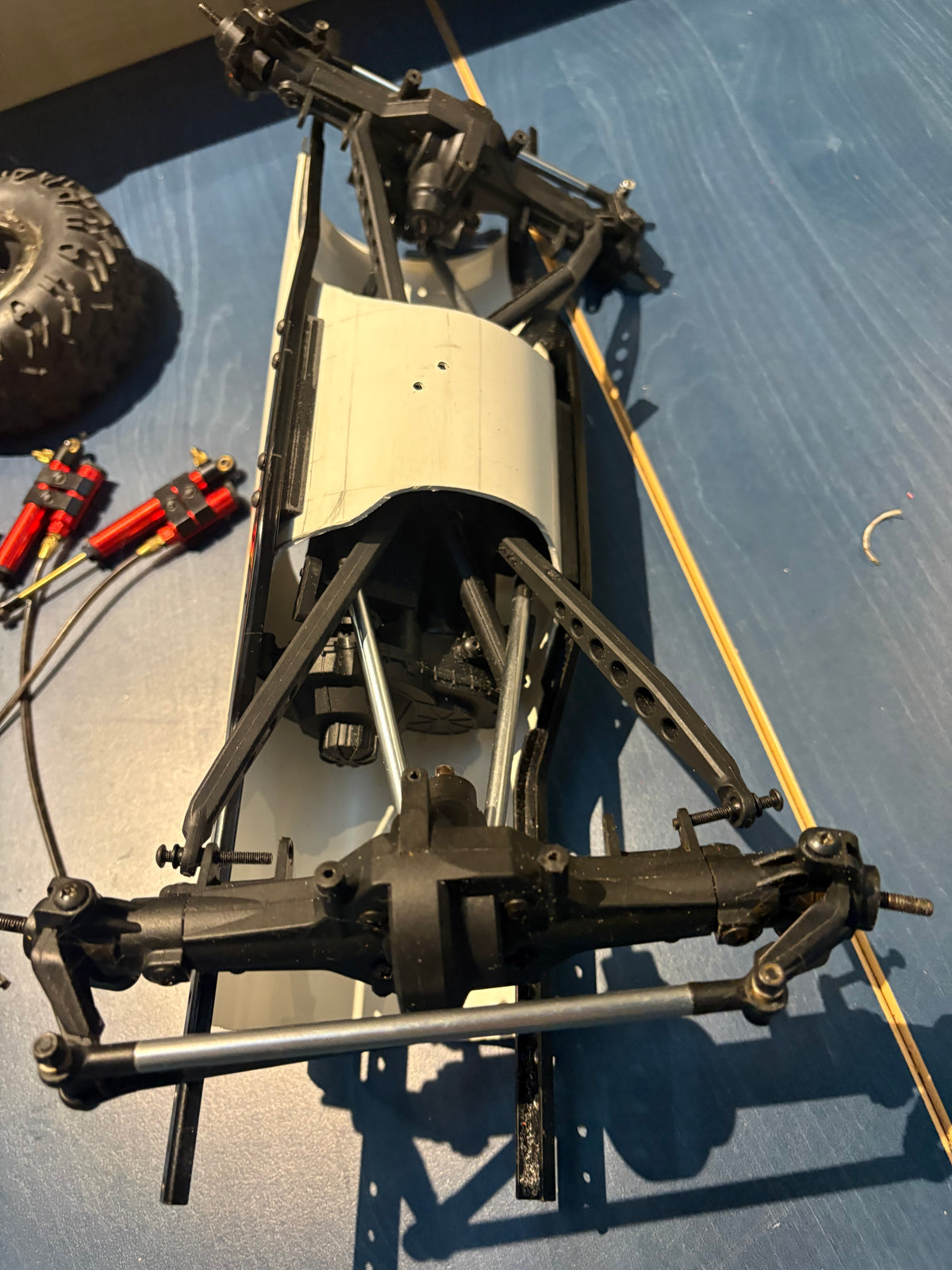 Used - Unfinished 1/10 Rock Crawler Project - Brushless Motor, valve shocks & bead lock tyres included