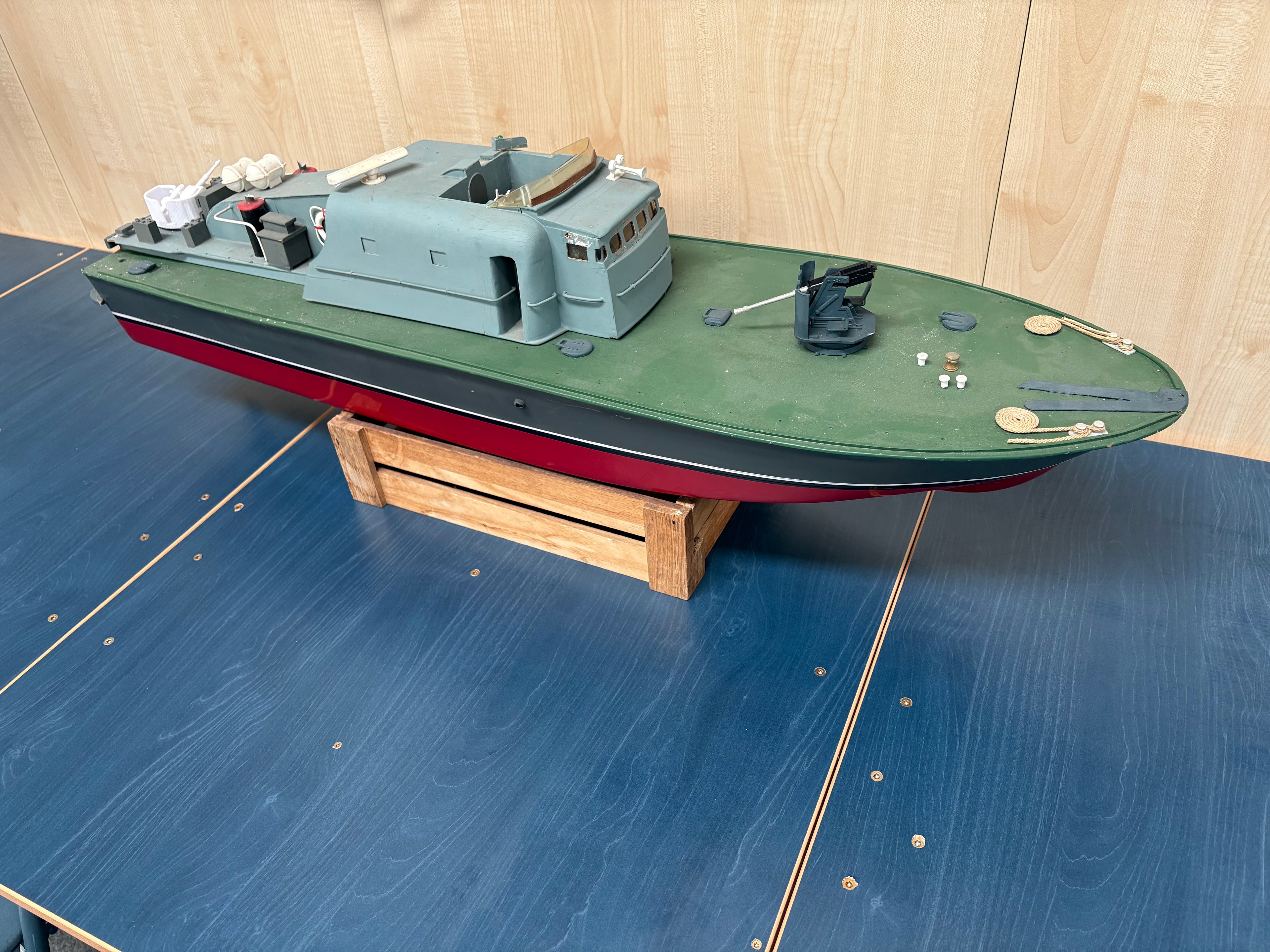 RC boat - needs battery, ESC, radio and charger. Approx 1m long