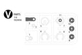 Tamiya - V Parts (White) X 2 Comical - 9224036 TAMIYA SPARES