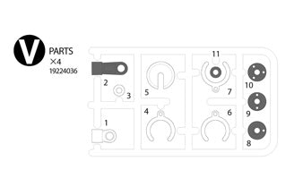 Tamiya - V Parts (White) X 2 Comical - 9224036 TAMIYA SPARES