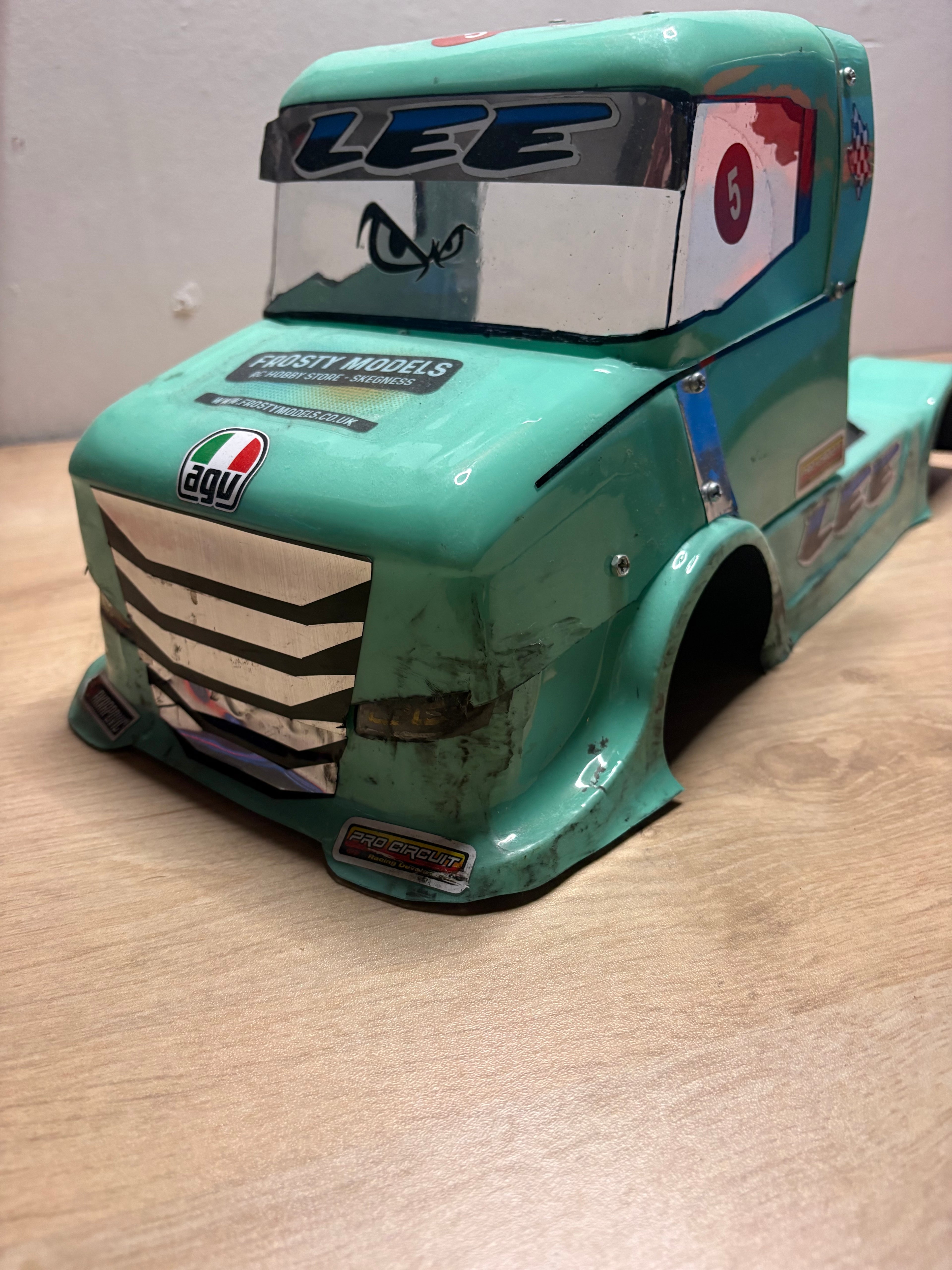 1 Of 1 Custom Scania T-Cab for Tamiya TT01E Euro Truck - Based on Man TGS Lexan Body - Custom Vacuum Formed from 1mm Lexan (fits any 1/10 RC Car, scaled to 1/14th)