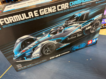 Tamiya - 58681 (Nearly New) RC Formula E Gen2 1/10 4wd Car TC01 (with upgrades and unpainted body - Brushless 10.5T Motor & M-tronics ESC Included)