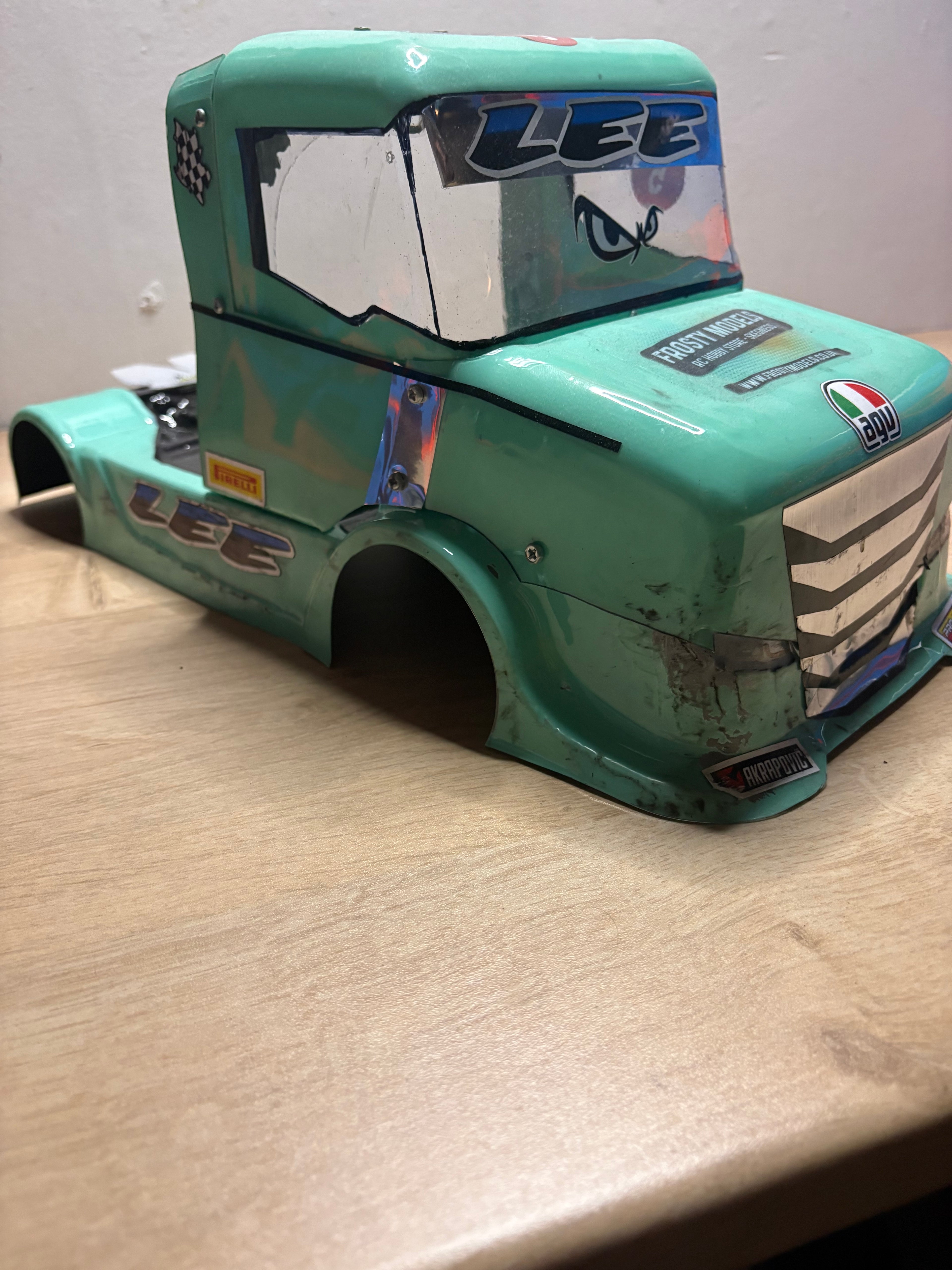 1 Of 1 Custom Scania T-Cab for Tamiya TT01E Euro Truck - Based on Man TGS Lexan Body - Custom Vacuum Formed from 1mm Lexan (fits any 1/10 RC Car, scaled to 1/14th)