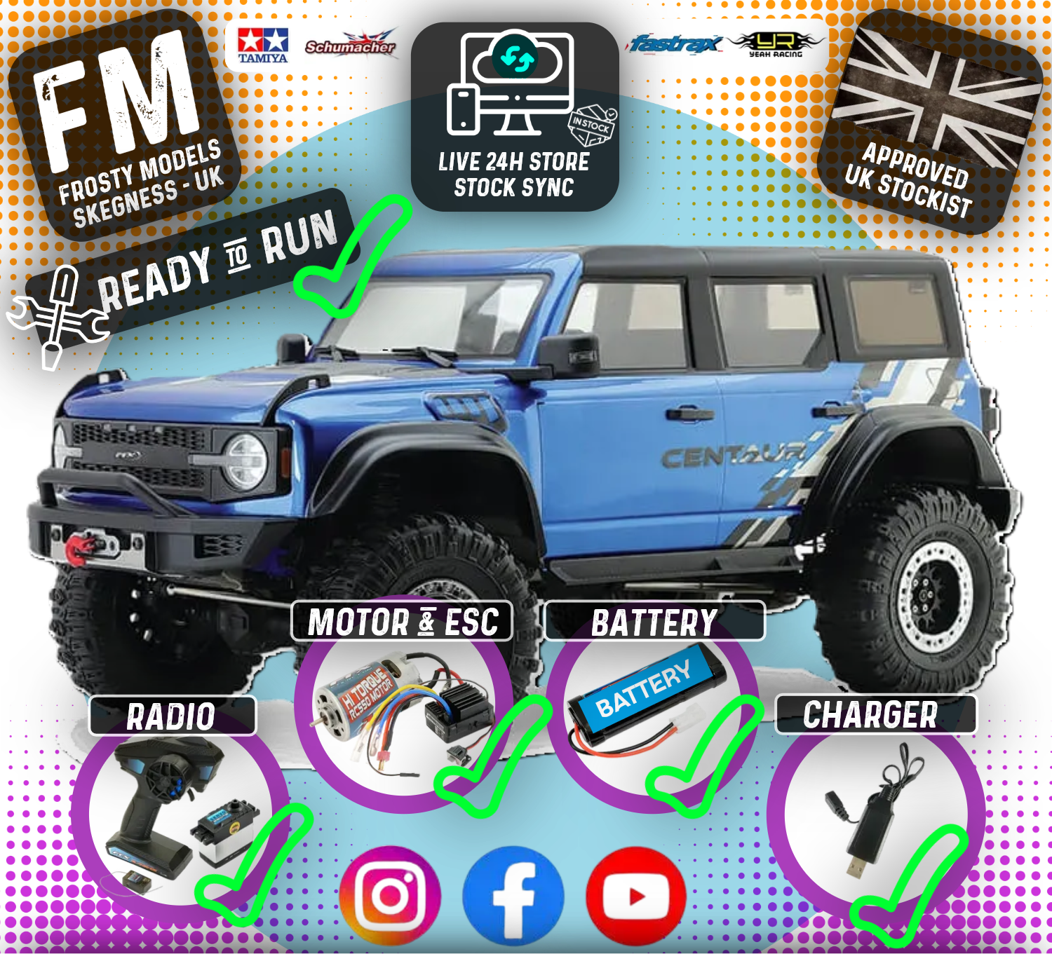 FTX - OUTBACK CENTAUR 4X4 RTR 1:10 TRAIL CRAWLER - BLUE - Rock Crawler - FTX5475B