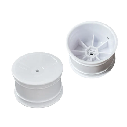 ABM40002 - Rear Wheel for 1/10th Off Road 2wd & 4wd- White (12mm Hex) (2pcs) 37mm wide by 2.2inch tyre diameter