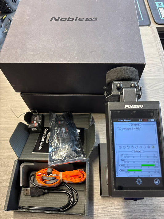 Used - Flysky Noble NB4 RC Radio, with 2x FGr4 receivers with box