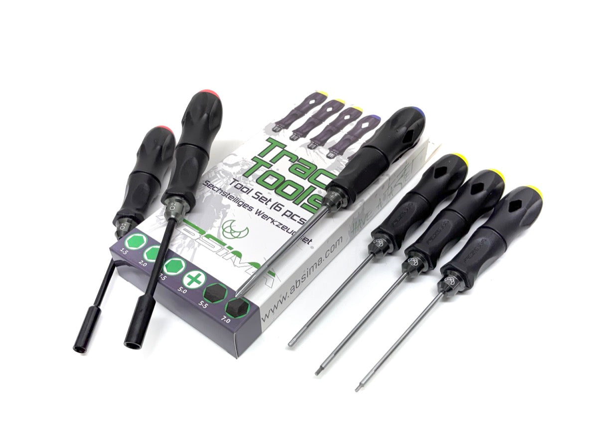 ABSIMA - 6pc Tool Set Drivers - 5.5mm & 7mm Nut / 1.5/2.0/2.5mm Hex & 5mm Philips Screw Driver - 3000045