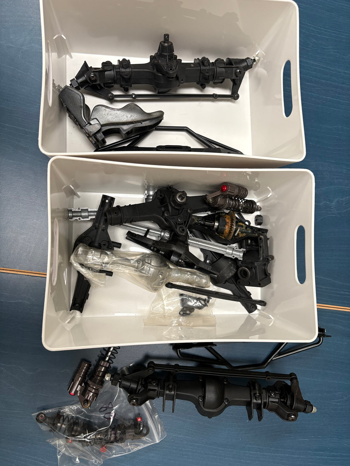 Used - Spares or repairs project 1/10 Rock Crawler Parts Shocks, Axles & battery tray