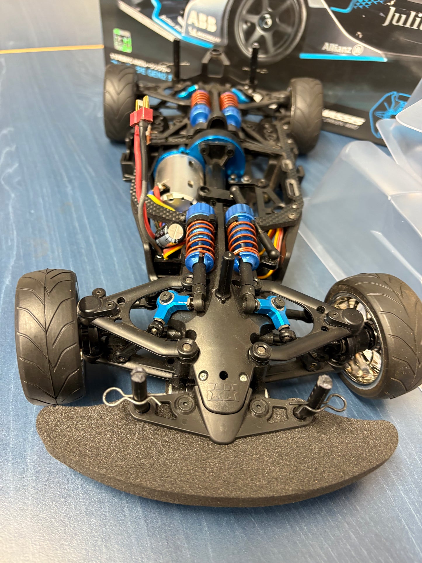 Tamiya - 58681 (Nearly New) RC Formula E Gen2 1/10 4wd Car TC01 (with upgrades and unpainted body - Brushless 10.5T Motor & M-tronics ESC Included)