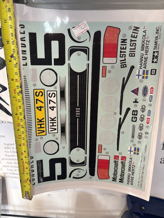 Vinyl Sticker Decal Sheet - Euro Truck (1/14) 1/10 size (Ford Racing) A4 sheet (NOT UV)
