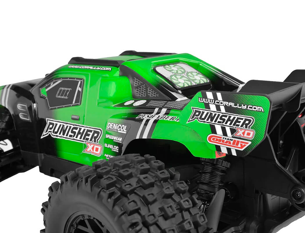 CORALLY - PUNISHER RC 1/12 XD RTR TRUCK - Brushed 2S - GREEN - (Lipo Battery & Charger Included) C-00231-G