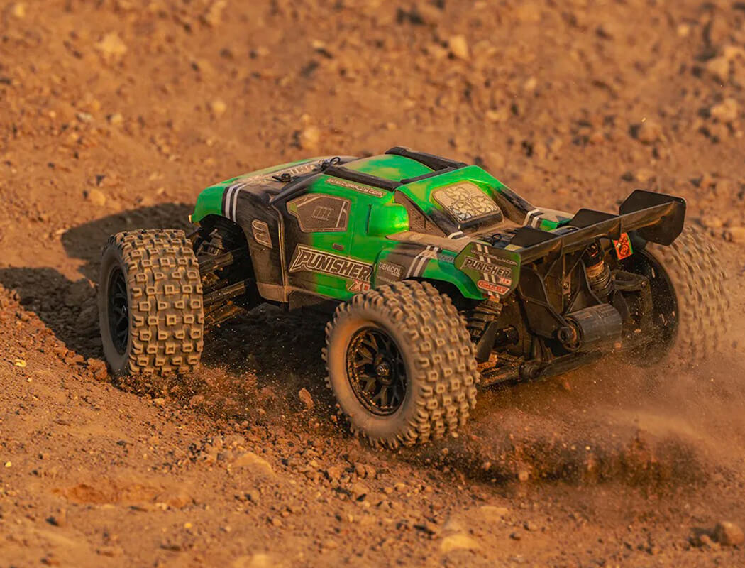 CORALLY - PUNISHER RC 1/12 XD RTR TRUCK - Brushed 2S - GREEN - (Lipo Battery & Charger Included) C-00231-G