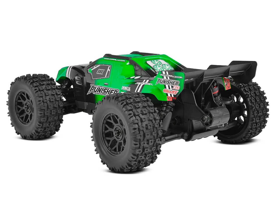 CORALLY - PUNISHER RC 1/12 XD RTR TRUCK - Brushed 2S - GREEN - (Lipo Battery & Charger Included) C-00231-G