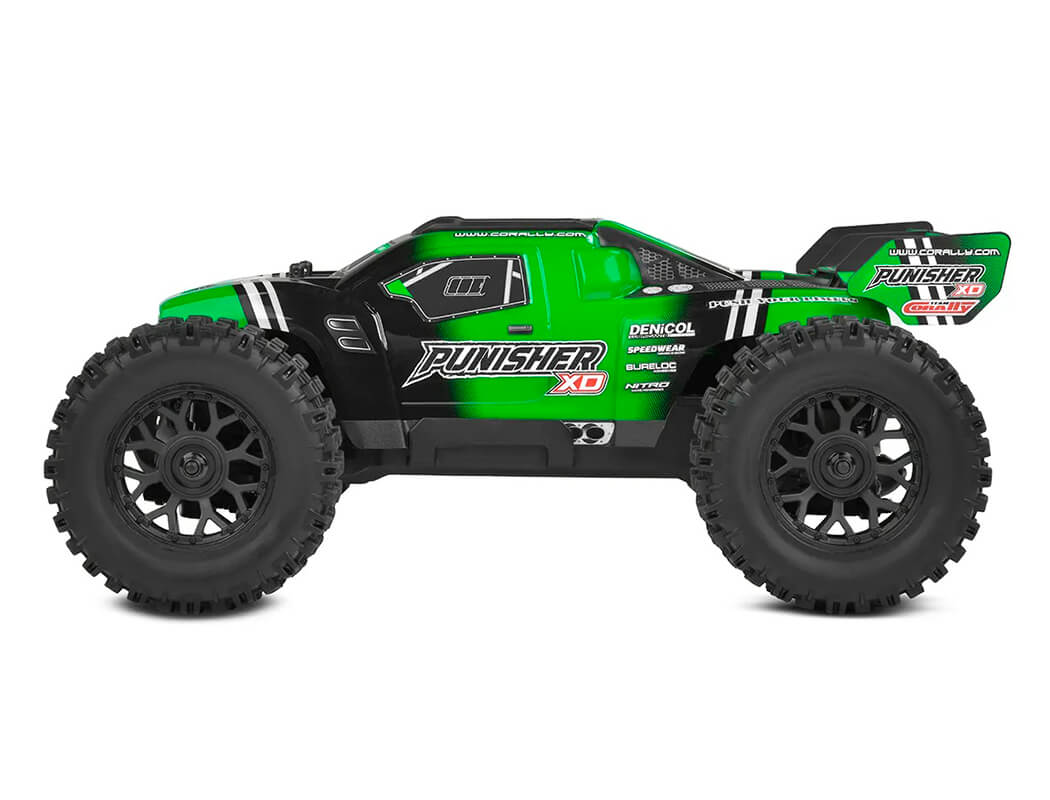 CORALLY - PUNISHER RC 1/12 XD RTR TRUCK - Brushed 2S - GREEN - (Lipo Battery & Charger Included) C-00231-G