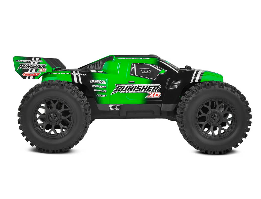 CORALLY - PUNISHER RC 1/12 XD RTR TRUCK - Brushed 2S - GREEN - (Lipo Battery & Charger Included) C-00231-G