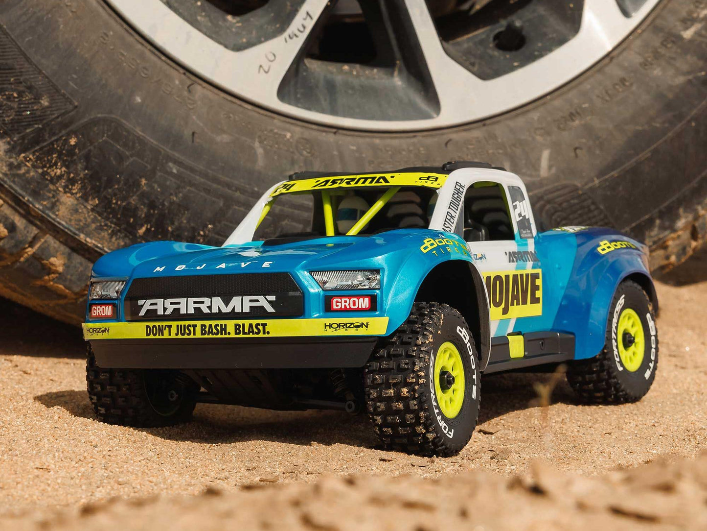 ARRMA - 1/16 MOJAVE GROM MEGA 4X4 RC DT RTR w/ Battery & Charger (Blue) - C-ARA2104T2