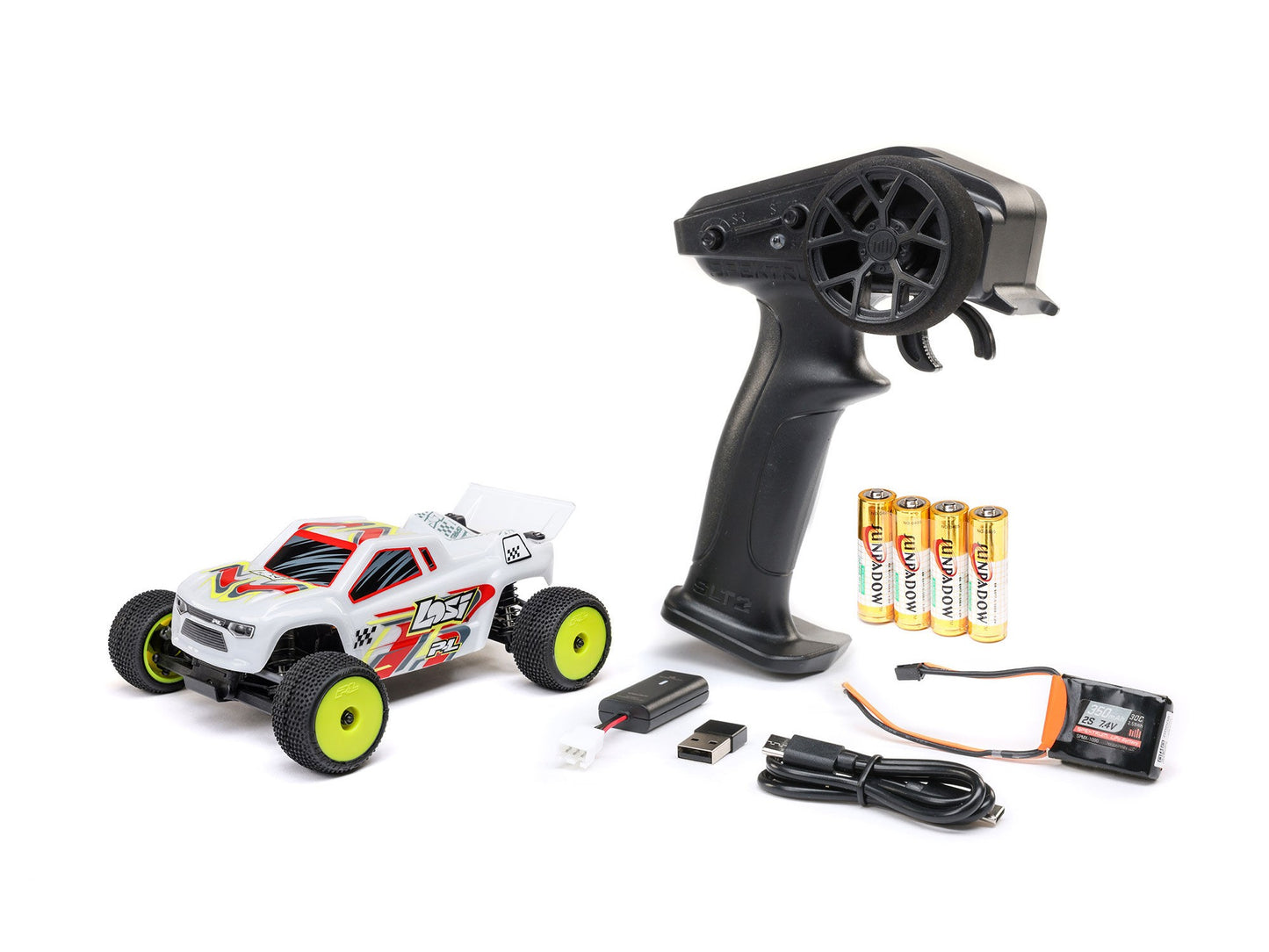 Losi - 1/28 Micro-T 2WD Stadium Truck RTR White (1/24th Class) - (Radio, Battery & Charger Included) C-LOS-1392T1