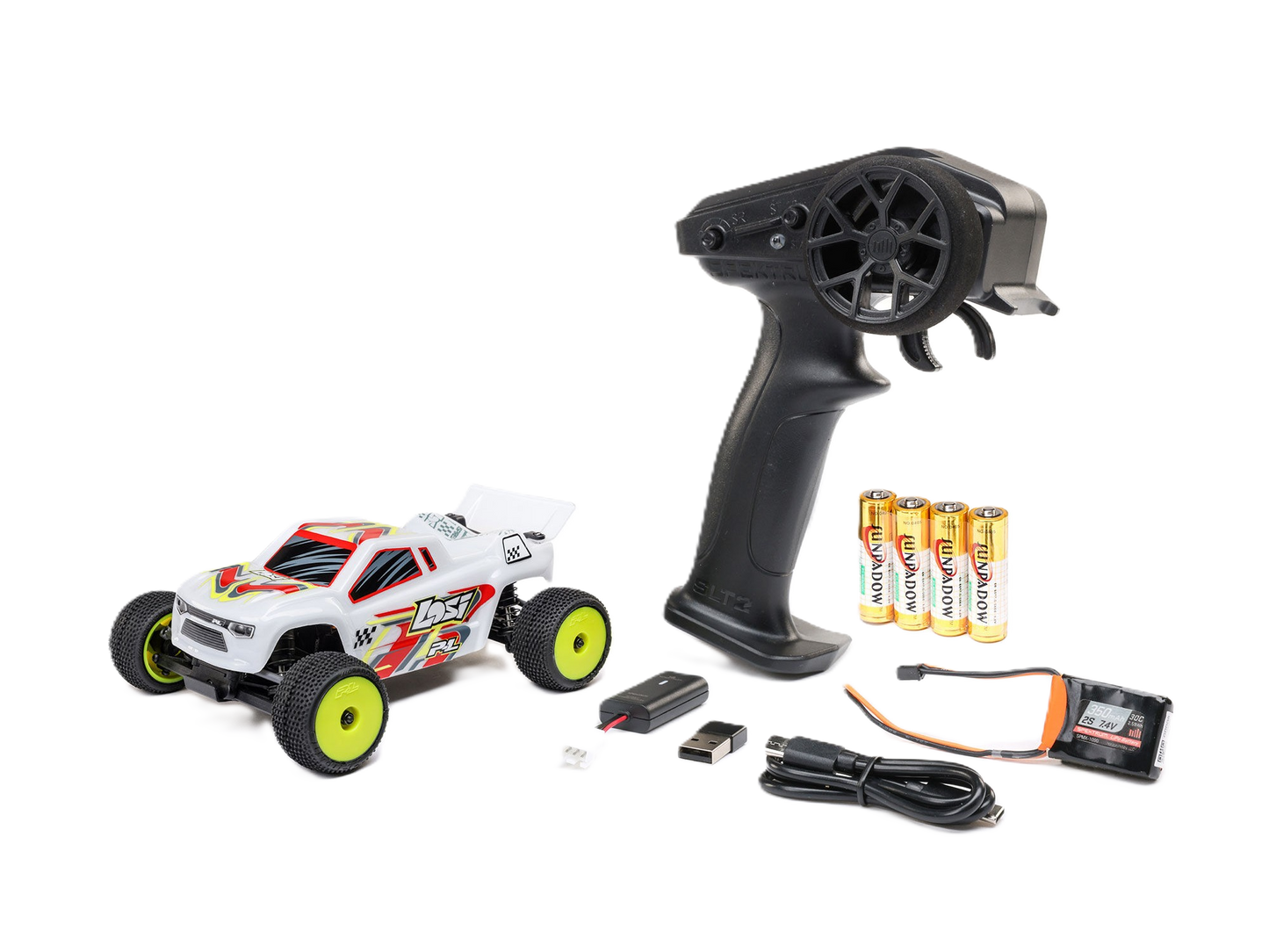 Losi - 1/28 Micro-T 2WD Stadium Truck RTR White (1/24th Class) - (Radio, Battery & Charger Included) C-LOS-1392T1