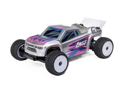 Losi - 1/28 Micro-T 2WD Stadium Truck RTR Silver (1/24th Class) - (Radio, Battery & Charger Included) C-LOS-1392T2