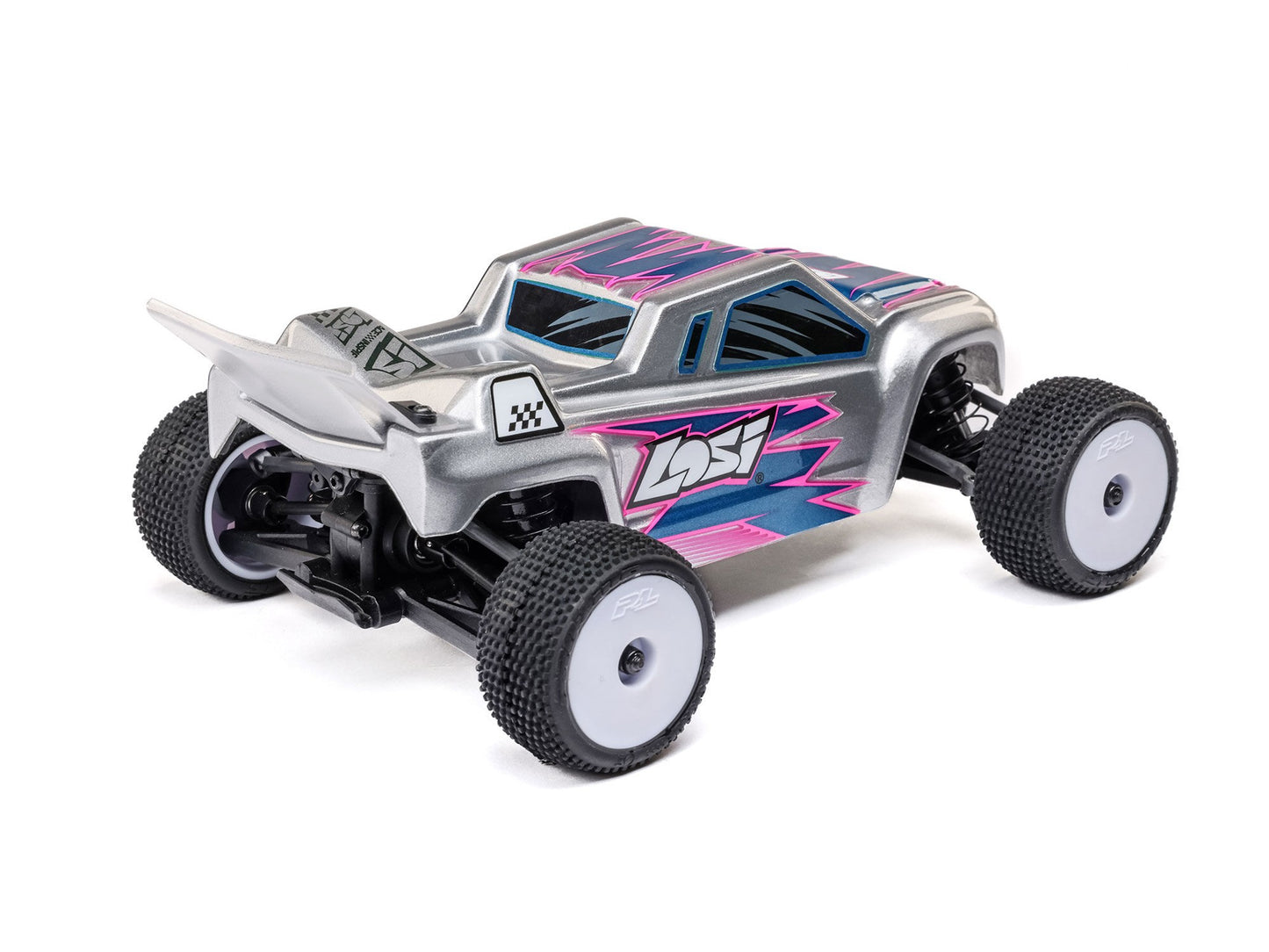 Losi - 1/28 Micro-T 2WD Stadium Truck RTR Silver (1/24th Class) - (Radio, Battery & Charger Included) C-LOS-1392T2