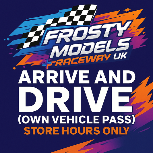 FM Raceway - (OWN VEHICLE) Arrive and Drive - UNLIMITED DRIVE + CHARGING (1 Person Driving / Store Hours) - (Use of own Car/Buggy - 1/10th or Smaller) Select Store Collection at Checkout