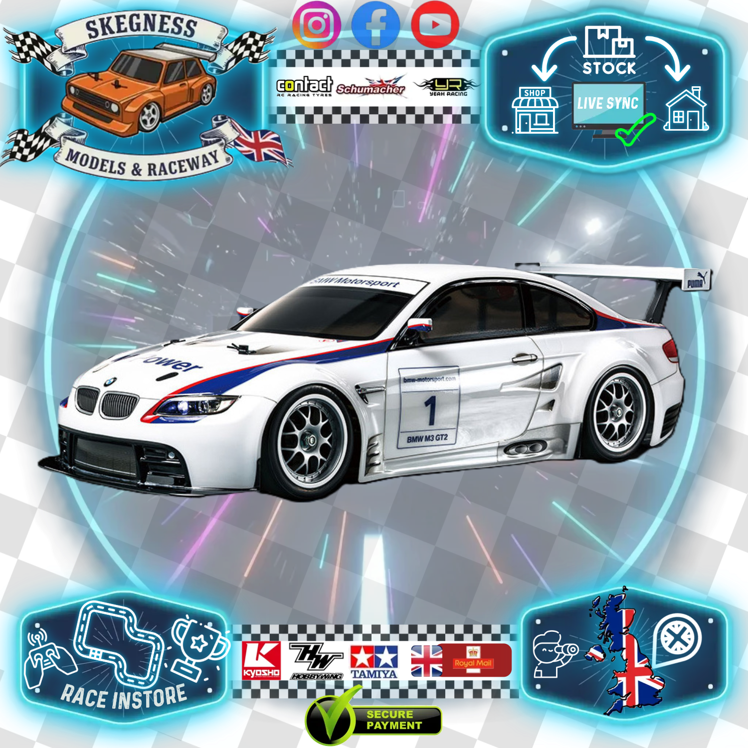 (Pre-Order Next Batch) Tamiya - BMW M3 GT2 2009 (TT01E) Item No. 58449
