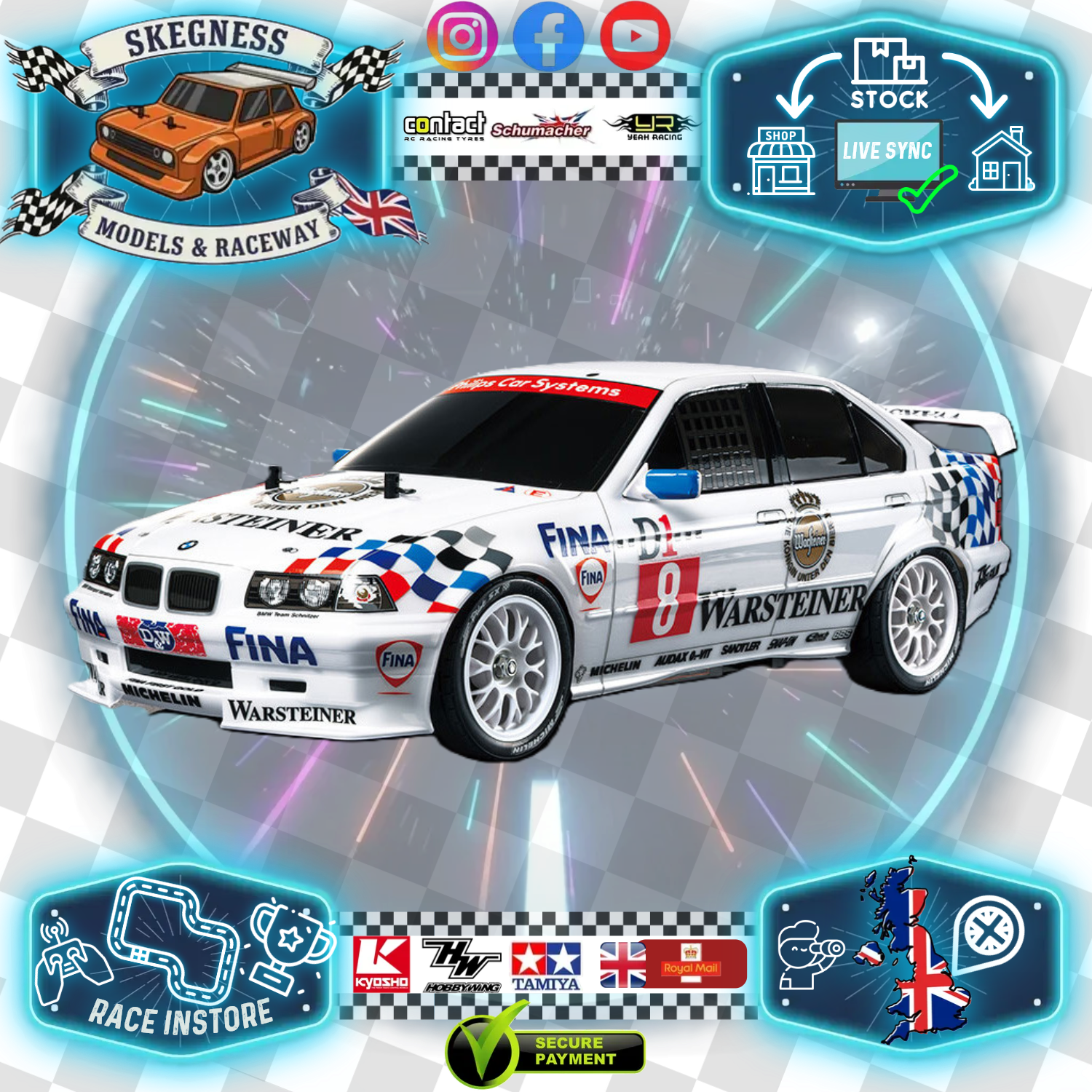 Tamiya - RC Car Kit BMW 318i STW (TT01E) - 58516 (Requires Battery, Charger, Servo & Radio Set)