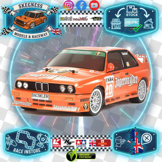 (Pre-Order End of May 2026) Tamiya - BMW M3 Sport Evo Jägermeister 1992 1/10 4wd RC Kit (TT02) - 58760 (ESC & Motor included - Needs Radio Set, battery & charger)