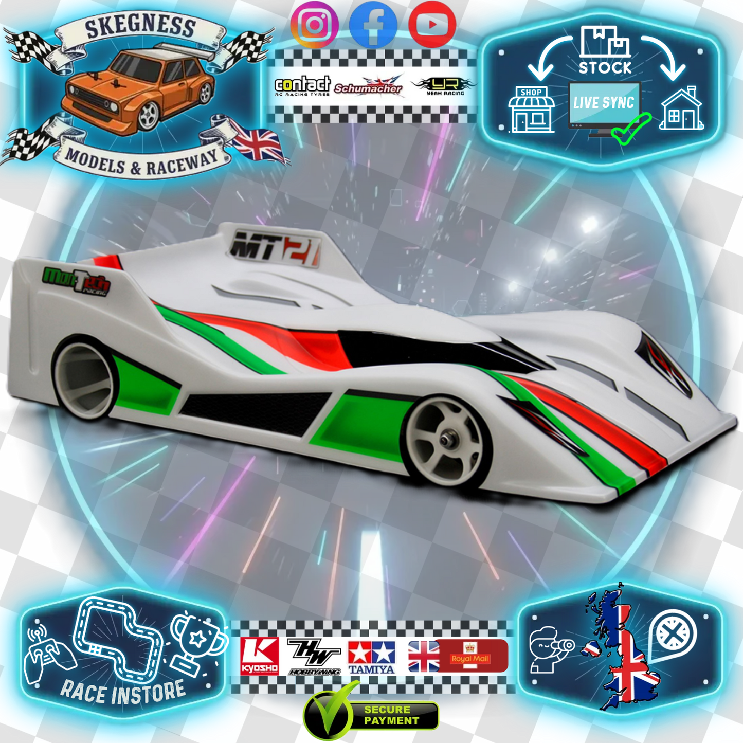 Montech - MT21 - 1/12 LMP Body - Lightweight - MT021002L (BRCA / ROAR / EFRA APPROVED)