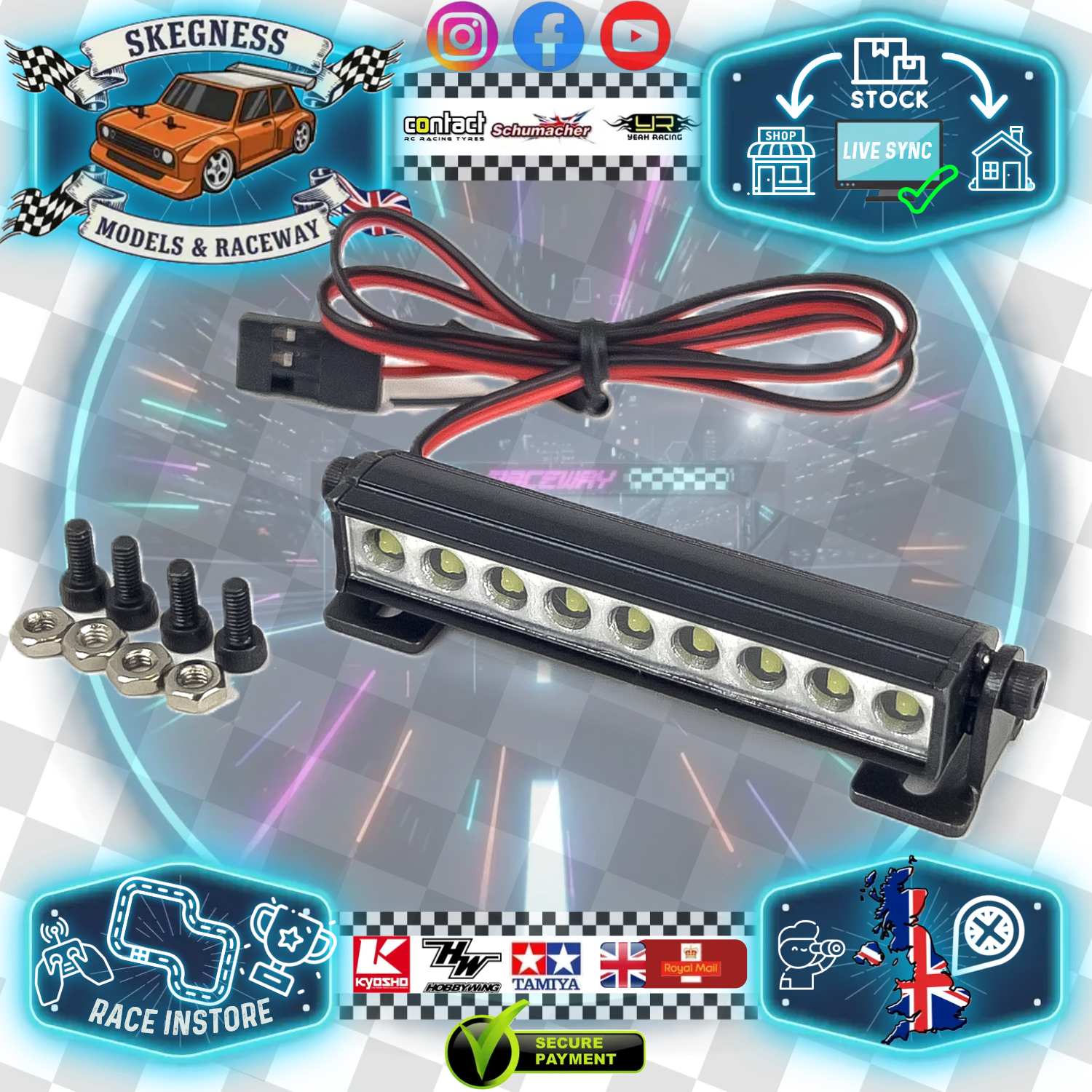 RC Overhaul - RC Rock Crawler Accessories - Led Light Bar w/Mount 56mm (1/24th) G-RCO-CR001/56
