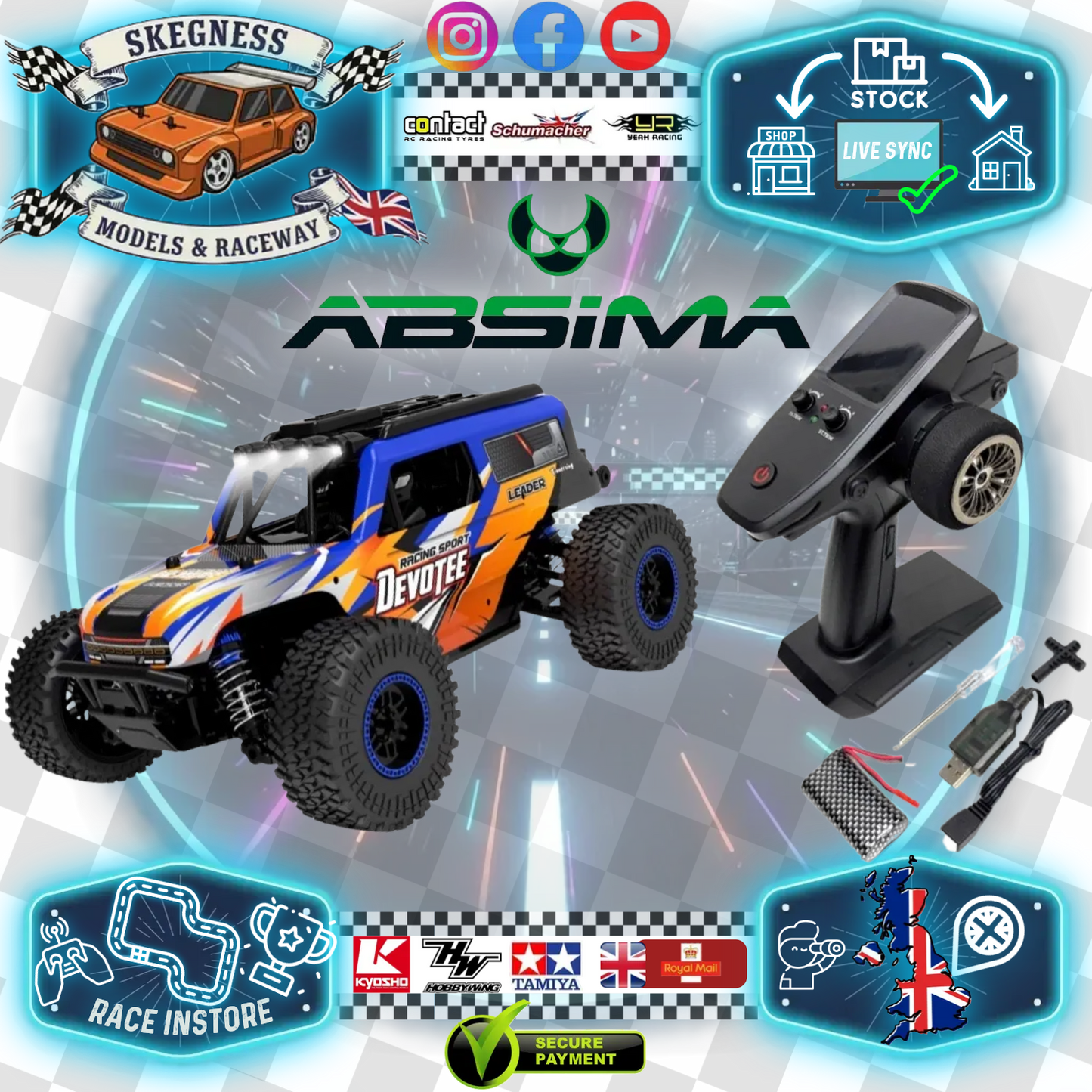 ABSIMA - 1:20 Desert Runner blue 4WD RTR (w/Battery & Charger) - 10033