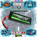 Absima - Greenhorn V2 LiPo Stick Pack 1/10 RC Battery 2S HC 7.4V-50C 4000mah (T-Plug Deans) - 4140008