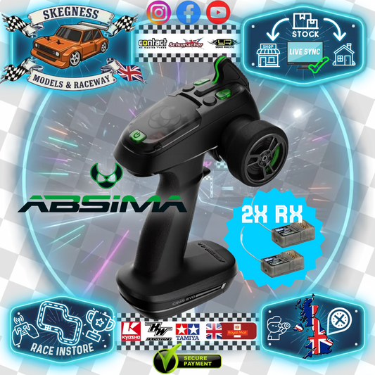 Absima - 4Ch RC Car/Truck/Buggy Wheel Radio Set "CR4S-EVO" 2.4GHz with 2x receiver - 2000110