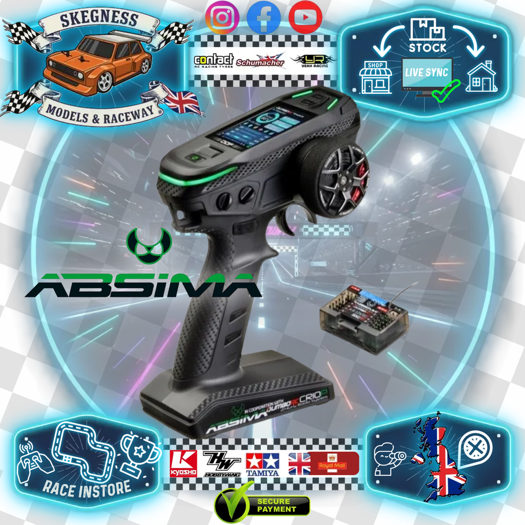 Absima - 10ch Pro Fully Digital RC CAR Radio "CR10P" 2.4GHz w/Receiver - 2000013 (Extra receivers available - Same as Dumbo RC & Cheaper)